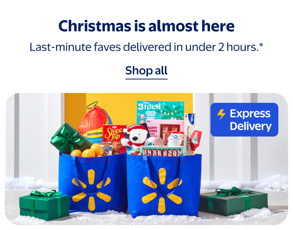 Express Delivery - Christmas is almost here - Last-minute faves delivered in under 2 hours.*