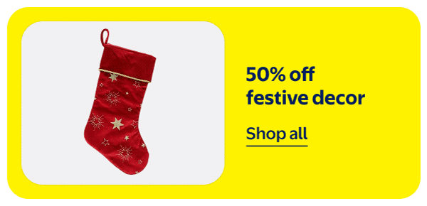 50% off festive decor
