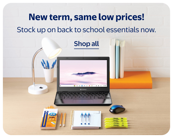 New term, same low prices! Stock up on back to school essentials now.