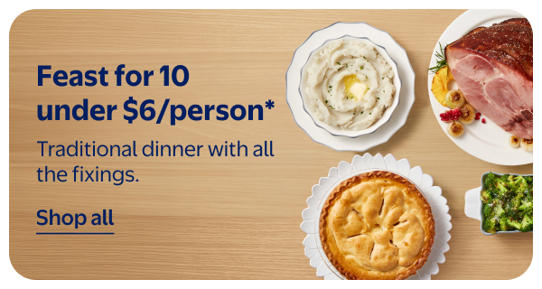 Feast for 10 under $6/person* - Traditional dinner with all the fixings.