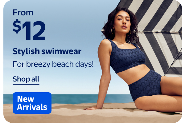 New Arrivals - From $12 - Stylish swimwear - For breezy beach days!