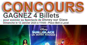 Concours Gagnez 4 Billets Disney sur Glace
