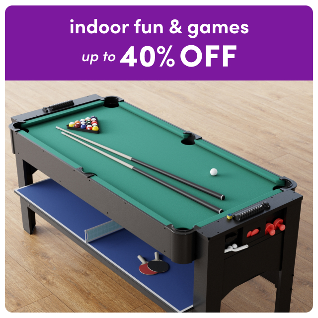 indoor fun & games clearance.