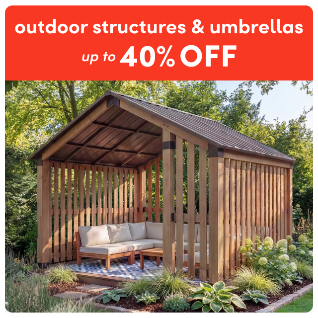outdoor structure & umbrella sale