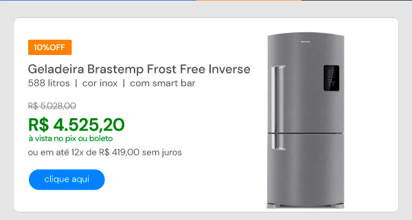 Geladeira Brastemp Frost Free Inverse 588 Litros Cor Inox Com Smart Bar Bre85ak