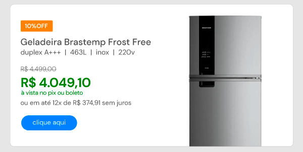 Geladeira Brastemp Frost Free Duplex A+++ 463 Litros Fresh Box E Cold Room Inox BRM55FK 220V