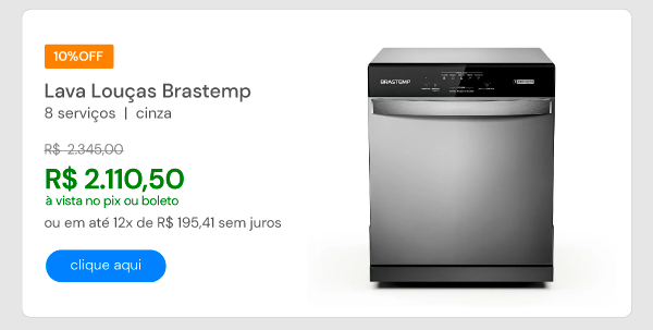 Lava Louças Brastemp 8 Serviços Cinza - BLF08BS 220v