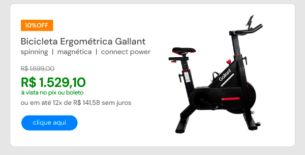 Bicicleta Ergométrica Spinning Magnética Connect Power Gallant (GSB07HMGA-PT)