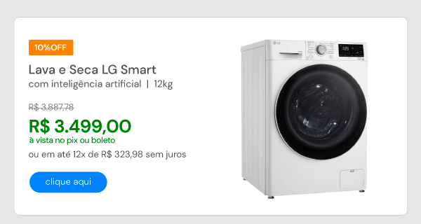 Lava e Seca LG Smart com Inteligência Artificial AIDD 12Kg VC5 CV3012WC5 Branco