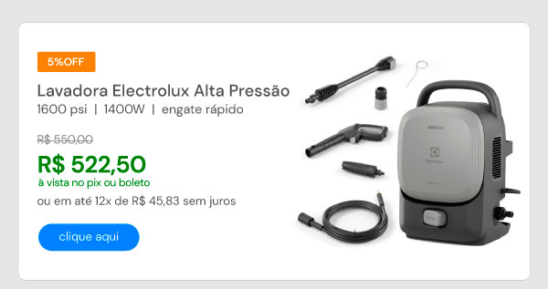 Lavadora De Alta Pressão Electrolux 1600psi 1400w Easywash Com Engate Rápido QWS1600