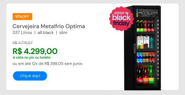 Cervejeira Metalfrio Optima 337L All Black Slim VN28RH