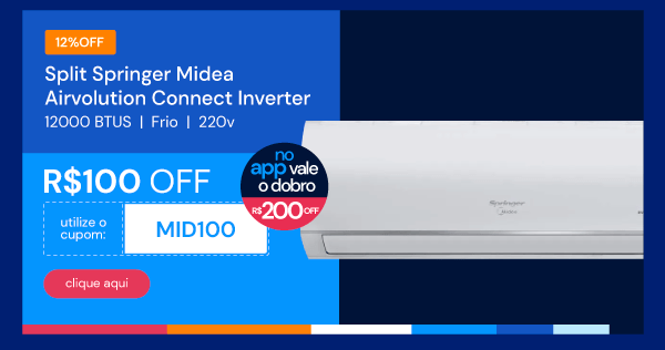 Ar Condicionado Split Springer Midea Airvolution Connect Inverter 12000 BTUS Frio 220V 38TVCI12S5