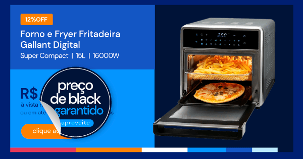 Forno e Fryer Fritadeira Gallant Digital GFE15 Super Compact 15L 1600W