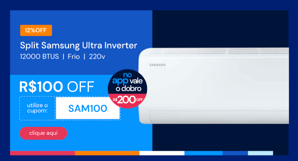 Ar Condicionado Samsung Ultra Inverter 12000 BTUs Frio 220V AR12CVHZAWKNAZ