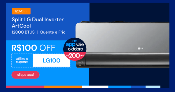 Ar Condicionado Split LG Dual Inverter ArtCool 12000 BTUS Quente e Frio 220V UVnano +IA S3-W12JAR7A