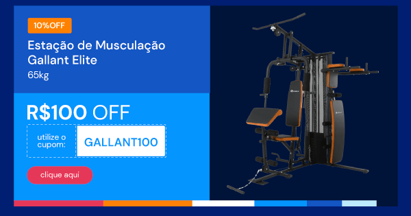 Estação de Musculação 65kg Gallant Elite (GEM65H44A-PT)