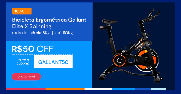 Bicicleta Ergométrica Gallant Elite X Spinning Roda De Inércia 8Kg Ate 110Kg Mecânica (GSB08HBTA-PT)