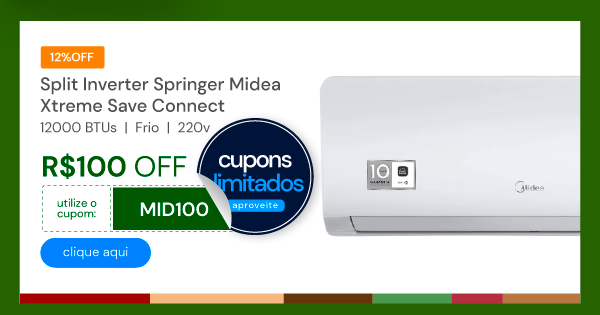 Ar Condicionado Split Inverter Springer Midea Xtreme Save Connect 12000 BTUS Frio 220V 38AGVCI12M5