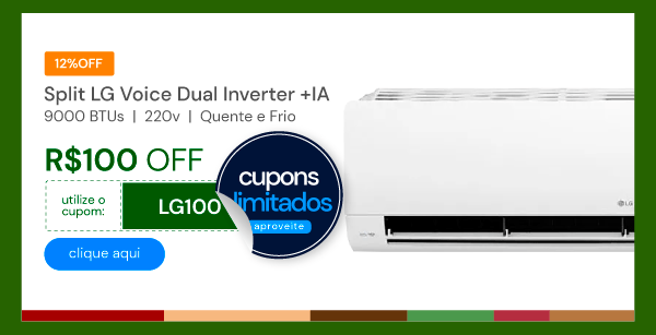 Ar Condicionado LG Voice Dual Inverter +IA 9000 BTUs 220V Quente e Frio S3-W09AA31C.EB2GAM1