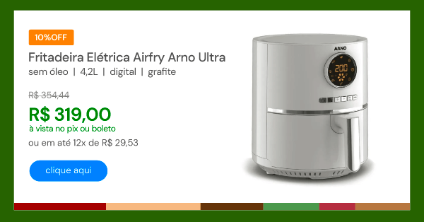 Fritadeira Elétrica Sem Óleo Airfry Arno Ultra 4,2L Digital Grafite UFRY