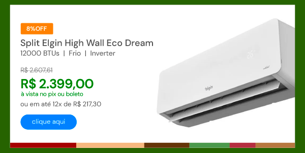 Ar-Condicionado High Wall Eco Dream Inverter Wi-Fi 12.000 BTUs Frio 45HIFI12C2WA/45HIFE12C2CA Branco 220V