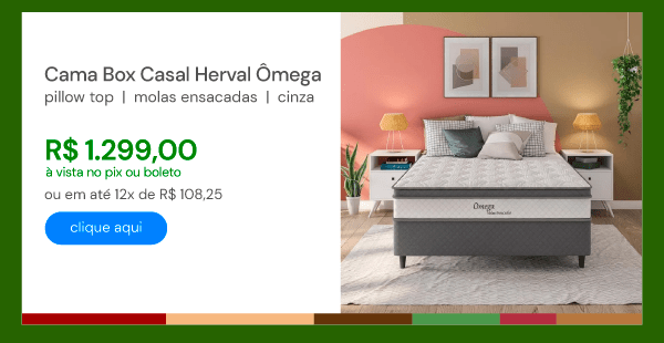 Cama Box Casal Herval ômega Pillow Top E Molas Ensacadas Cinza