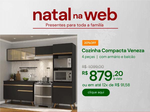 Cozinha Compacta 4 Peças Com Armário E Balcão Mp3692 Veneza Gb Preta