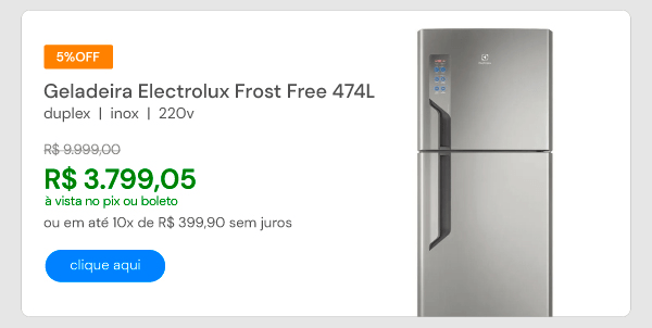 Geladeira Electrolux Frost Free 474L Duplex Inox 220V TF56S