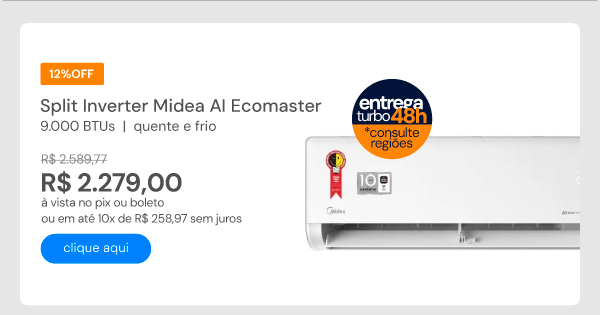 Ar Condicionado Split Inverter Midea AI Ecomaster 9000 BTUs Quente e Frio 220V 38EZVQA09M5