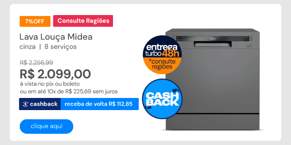 Lava Louça Midea Cinza 8 Serviços