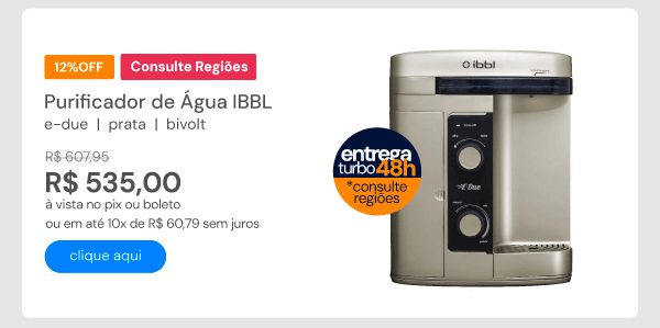 Purificador de Água Ibbl E-Due Prata Bivolt 79073001