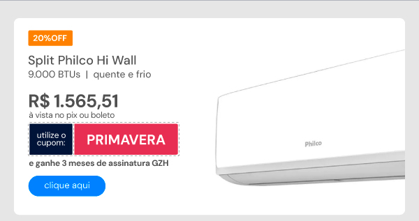 Ar Condicionado Split Philco Hi Wall 9.000 Btu/h Quente E Frio Monofásico Branco PAS9QT 220V