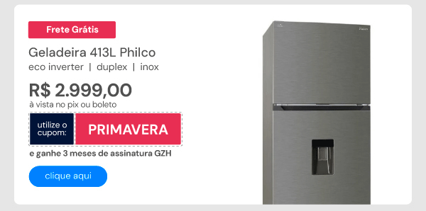 Geladeira 413L Philco Eco Inverter Duplex Inox PRF501TI 220V