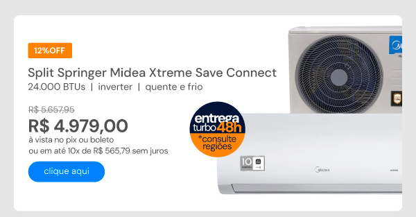 Ar Condicionado Split Springer Midea Xtreme Save Connect 24000 BTUS Inverter Quente e Frio 220V 38AGVQI24M5