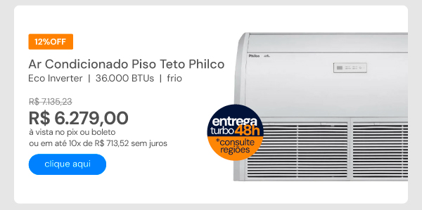 Ar-Condicionado Piso Teto Philco Eco Inverter 36000 BTUs Frio 220V PAC36000IPFM15
