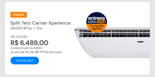 Ar Condicionado Split Teto Carrier Xperience 36000 BTUS Frio 220V 38CCW036515MC