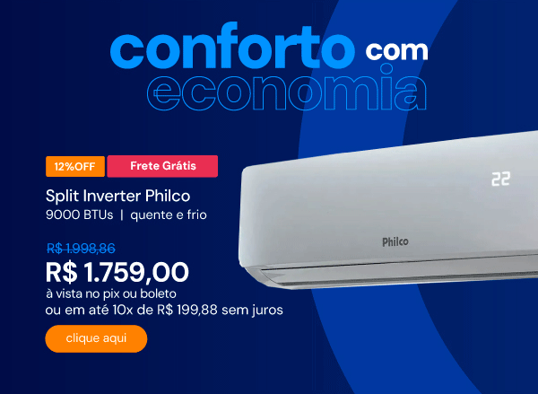 Ar Condicionado Split Inverter Philco 9000 BTUs Quente e Frio 220V PAC9QC