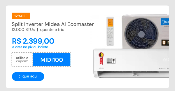 Ar Condicionado Split Inverter Midea AI Ecomaster 12000 BTUs Quente e Frio 220V 38EZVQA12M5