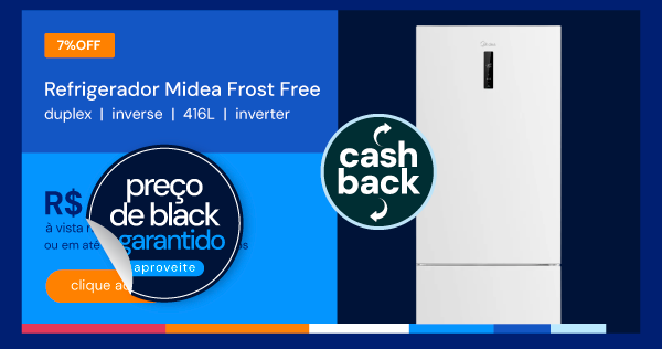 Refrigerador Midea Frost Free Duplex Inverse 416L Inverter Branco Bivolt (MDRB593FGD013)