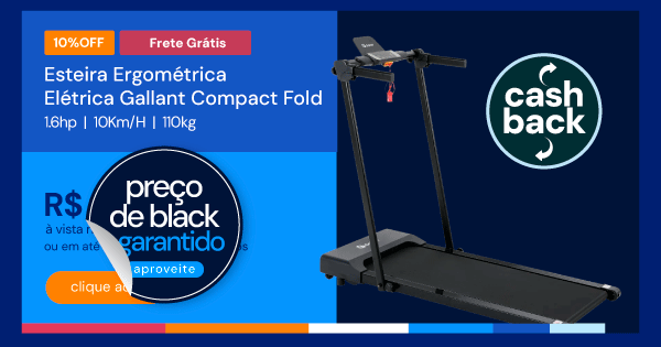 Esteira Ergométrica Elétrica Gallant Compact Fold 1.6hp 10Km/H 110Kg GEE11M16A