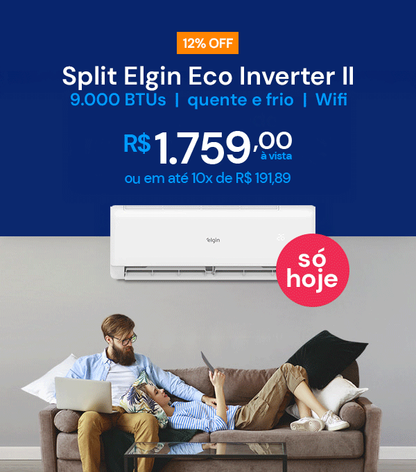 Ar Condicionado Split Elgin Eco Inverter II WiFi 9000 BTUs Quente e Frio 220V