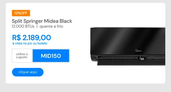 Ar Condicionado Split Inverter Springer Midea Xtreme Save Connect Black Edition 12000 BTUs Quente e Frio 220V 38MGVQI12M5