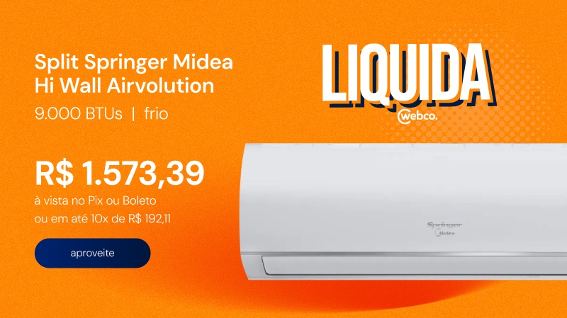 Ar Condicionado Split Springer Midea Hi Wall Airvolution 9.000 Btu/h Frio Monofásico Branco 42AFFCI09S5 220V