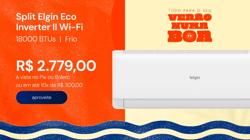 Ar Condicionado Split Elgin Eco Inverter II Wi-Fi 18000 BTUs Frio 220V HJFE18C2CC