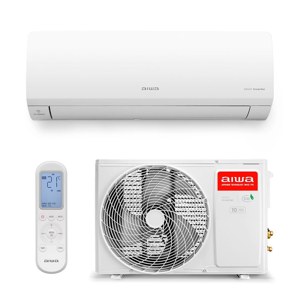 Ar Condicionado Aiwa Split High Wall High Inverter 9.000 Btus Quente E Frio AWS-AC-9QF-EU 220V - WebContinental - Sua melhor escolha