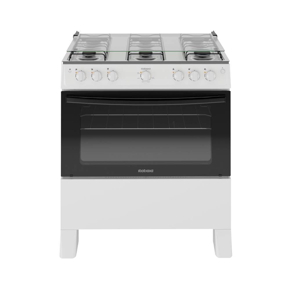 Fogão Itatiaia Star New 6 Bocas Branco Mesa Inox Bivolt