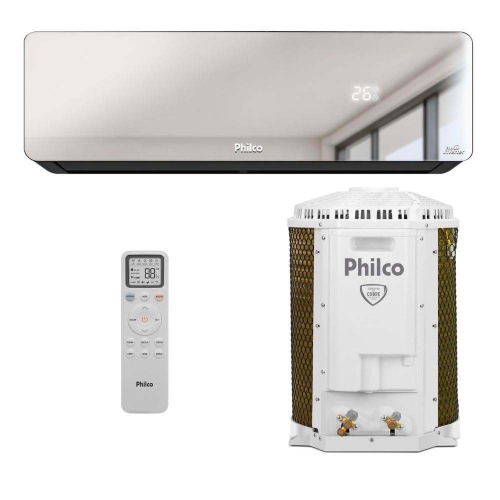 Ar Condicionado Split Inverter Philco PAC12QG Espelhado 12000 BTUs Quente e Frio 220V