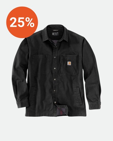 Carhartt M's Fleece Lined Snap Front Shirt Jacket Black