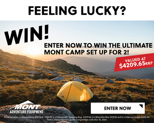 WIN! ENTER NOW TO WIN THE ULTIMATE MONT CAMP SET UP FOR 2! VALUED AT $4209.65 RRP. READ MORE!