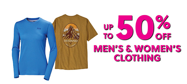 UP TO 50% OFF MENS AND WOMENS CLOTHING